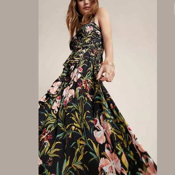 Anthropologie Gabriela ruffle maxi dress med new - Picture 6 of 8